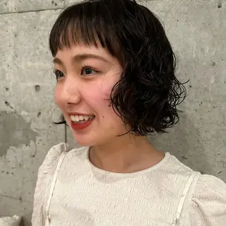 ショート パーマ ボブ/レイヤー/ニュ アンスパーマ/小夏のヘアスタイル