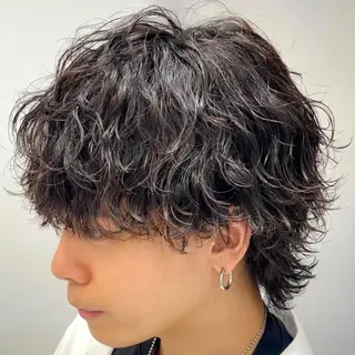 ミディアム パーマ ヘアアレンジ メンズ fifth 石川 凪のヘアスタイル