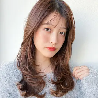 ロング レイヤーカット／韓国 🤎きのした いちかのヘアスタイル