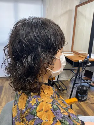 ミディアム パーマ 口コミ150件超え 💬☘️笹岡航太のヘアスタイル