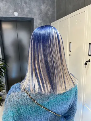 ミディアム カラー ☁️かずき☁️青.紫 推し活カラー💫のヘアスタイル