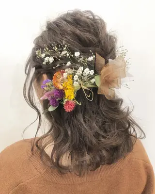 ミディアム ヘアアレンジ 女性に人気♪ はやしほのかのヘアスタイル