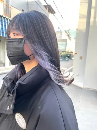 セミロング カラー ヘアアレンジ 🌈インナーカラー ‘ショウマ’🌈のヘアスタイル