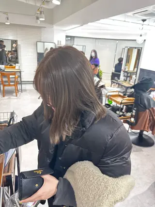 ミディアム カラー パーマ ヘアアレンジ メンズ キッズ 骨格レイヤーカット 🌿美髪縮毛矯正のヘアスタイル