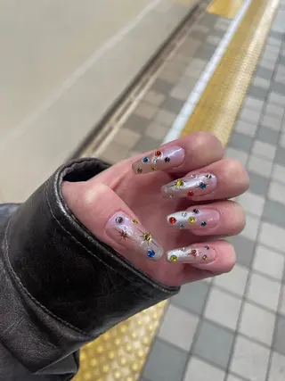 ネイル 33nail✴️栄 スミレ❇️Gel-xのネイルデザイン