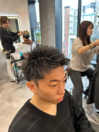 ショート カラー パーマ メンズ メンズ特化 👑YUTAのヘアスタイル