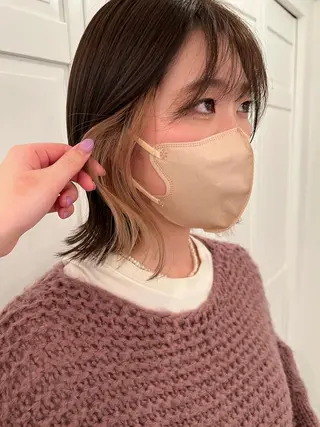 カラー ブリーチカラー🎀 韓国風/寺門美優のヘアスタイル