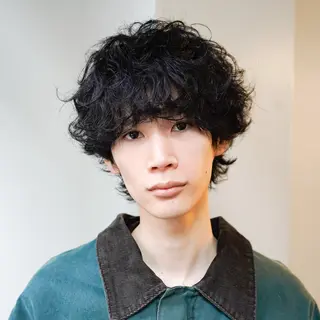 ショート パーマ メンズ 藤川迅 曲がる縮毛矯正のヘアスタイル