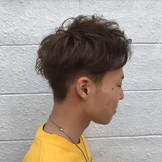 ショート カラー パーマ メンズ ニュアンスパーマ/ レイヤー/茶屋町のヘアスタイル
