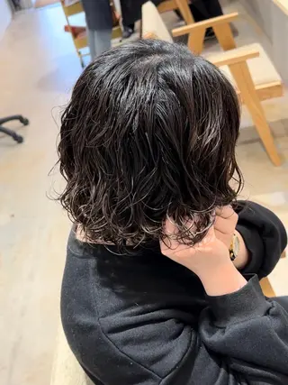 ミディアム パーマ 髪質改善・ クロスパーマ◎倉澤のヘアスタイル