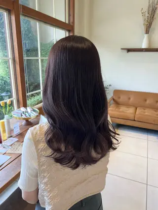 セミロング 中村未夢🤍ブリーチ なしダブルカラー🤍のヘアスタイル