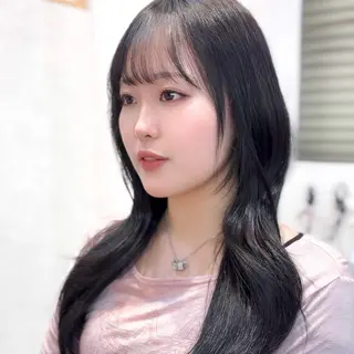 ロング カラー パーマ suzuka/透明感 /顔周り/美髪矯正のヘアスタイル