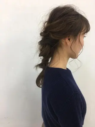 ミディアム カラー ヘアアレンジ 透明感/レイヤー🎀 春カラー/エリコ🌈のヘアスタイル