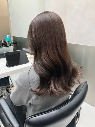 セミロング カラー 💖ブリーチなし透明 感💖ASAHIのヘアスタイル