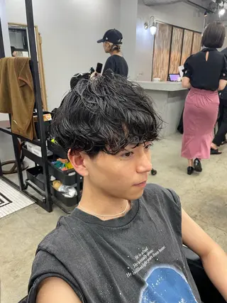 パーマ メンズ 新宿/韓国ヘア/ 髪質改善ストレートのヘアスタイル