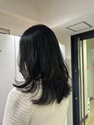 ミディアム 切りっぱなし/髪質 改善矯正/さやか🫧のヘアスタイル