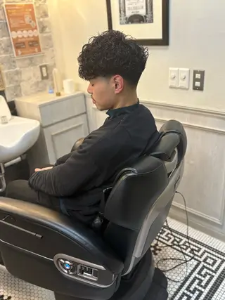 ショート パーマ メンズ カットモデル募集 いさかのヘアスタイル