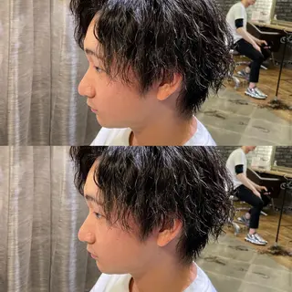ショート パーマ メンズ 中崎町メンズパーマ/ シャドウ/山下拓実のヘアスタイル