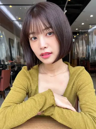 ミディアム カラー 🌱小顔ヘア/ボブ ミディアム/双葉🌱のヘアスタイル