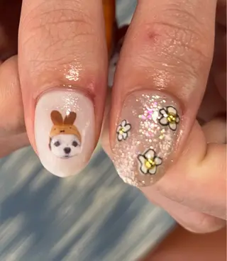 ネイル tsumeya ゆるかわ手描きネイルのネイルデザイン