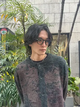ミディアム パーマ メンズ 盛れるレイヤー× ウルフMari🪽のヘアスタイル