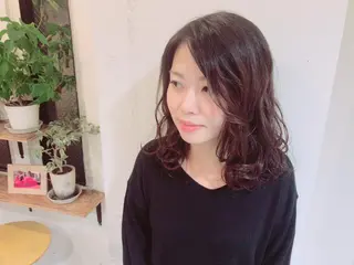 セミロング カラー パーマ ヘアアレンジ ちこ .のヘアスタイル