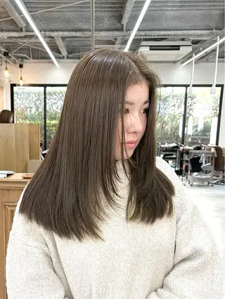 セミロング カラー ヘアアレンジ ハル🌸柔色/ ブリーチなし/艶髪のヘアスタイル