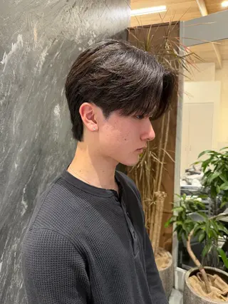 ミディアム パーマ メンズ 💈原宿指名No.1 センターパート💈のヘアスタイル