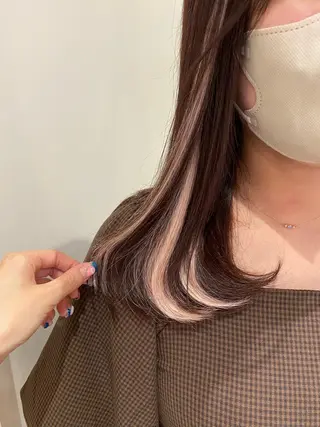 ミディアム 横浜🍒ルーツカラー エクステ／RIEのヘアスタイル