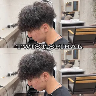 ショート パーマ メンズ 髪質改善/艶カラー TSUBASAのヘアスタイル