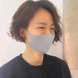 セミロング メンズ ボブパーマ 🌷ヨシカワハナコのヘアスタイル