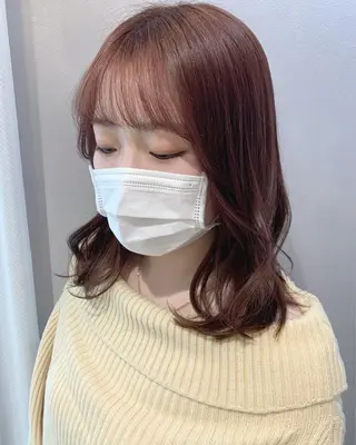 ミディアム カラー hub hair レイヤー/透明感のヘアスタイル