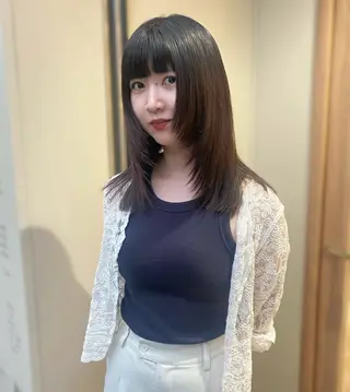 ミディアム ワンカールで盛れる レイヤー🎀Macoのヘアスタイル