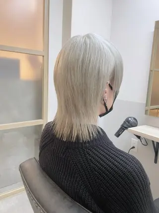 ミディアム カラー メンズ ☁️ケアブリーチ￤ ウルフ￤Shioriのヘアスタイル