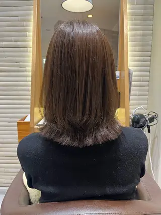 ミディアム カラー らいむ/ レイヤー/パーマのヘアスタイル