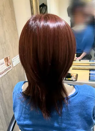 セミロング カラー こだわり艶カラー ♡chisato♡のヘアスタイル