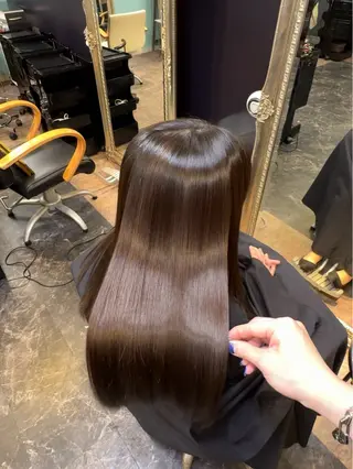 ロング カラー 店長 ハイトーン× 髪質改善/舘野 涼太のヘアスタイル