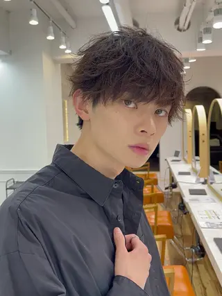 パーマ メンズ 波巻きスパイラル 近藤剛　浦和のヘアスタイル