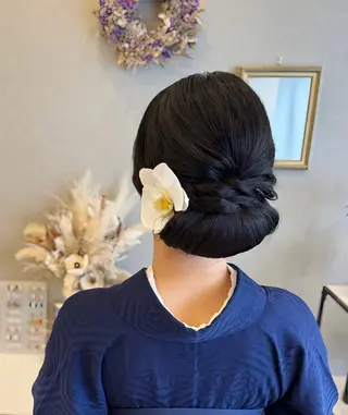 ミディアム ヘアアレンジ 伊藤 栄子のヘアスタイル