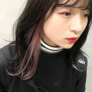 ミディアム カラー 大山 茶子のヘアスタイル