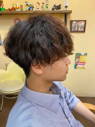 ショート パーマ メンズ ANSA  hair 椥辻店所属・ANSA  hair かいりのヘアスタイル