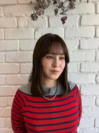 ミディアム カラー 髪質改善トリートメン ト/縮毛矯正/ゆうなのヘアスタイル