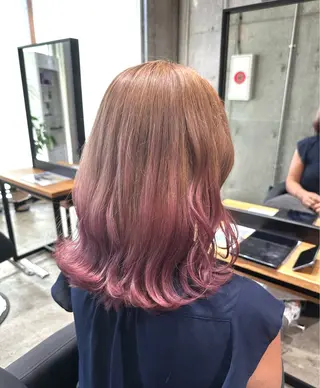 ミディアム カラー ✨髪質改善/ハイトー ン/艶髪高山のヘアスタイル