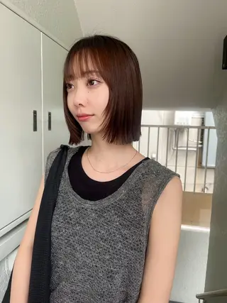 ショート カラー レイヤーカット🍏 オリーブ/ののかのヘアスタイル