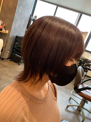 ミディアム カラー stylist 静音「LEON」のヘアスタイル