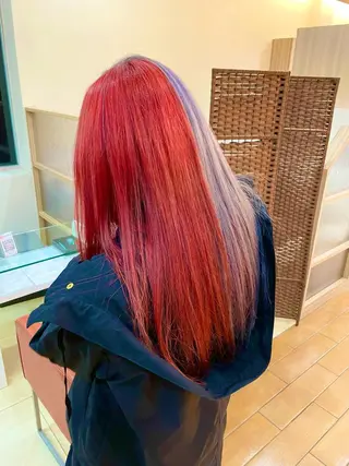 ロング カラー フェザー/波巻き 雫石大夢のヘアスタイル