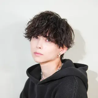 ミディアム カラー パーマ メンズ ハイトーン/メンズマ ッシュ/KYOHEIのヘアスタイル
