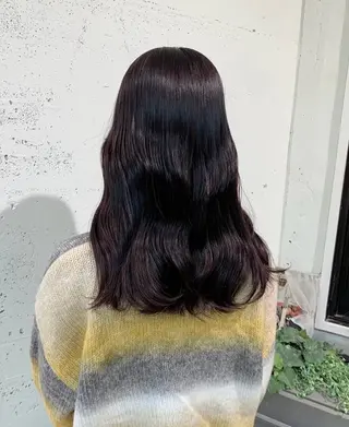セミロング カラー 透明感カラー🎀／ 寒色カラー／マツエクのヘアスタイル
