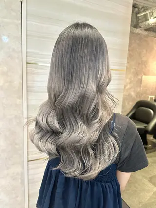 ロング カラー パーマ ヘアアレンジ メンズ 🌱巴結生🌿大宮 ☁️ミルクティーのヘアスタイル