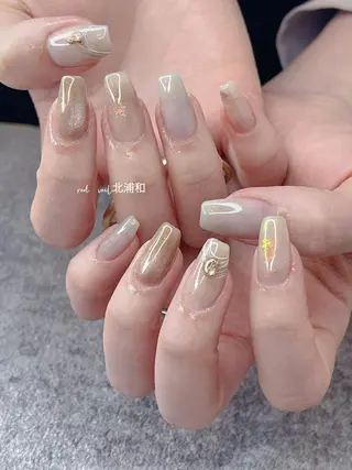 セミロング ネイル 長さ出し専門 nynaのネイルデザイン